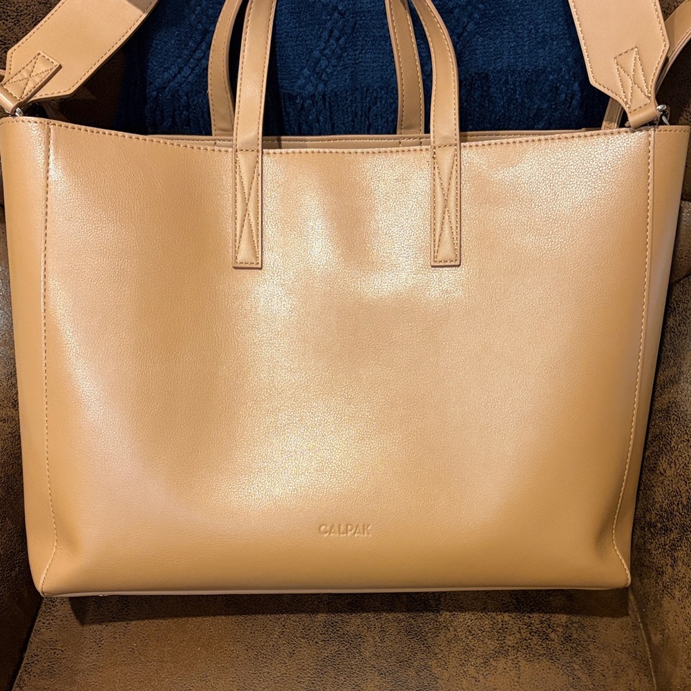 Calpak Elegant Tan Tote Bag